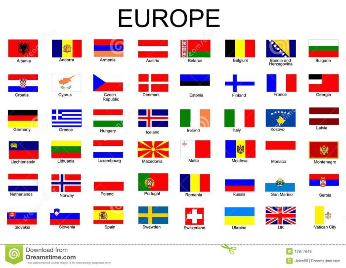 Флаги Европы с названиями страны на русском