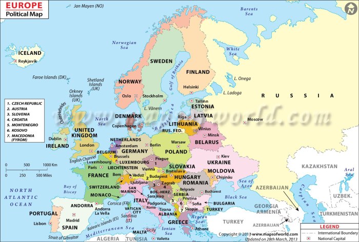 Europe Countries and Capitals