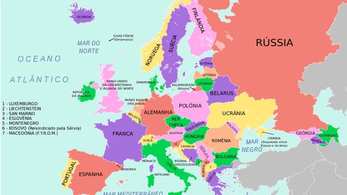 Лихтенштейн на карте зарубежной Европы