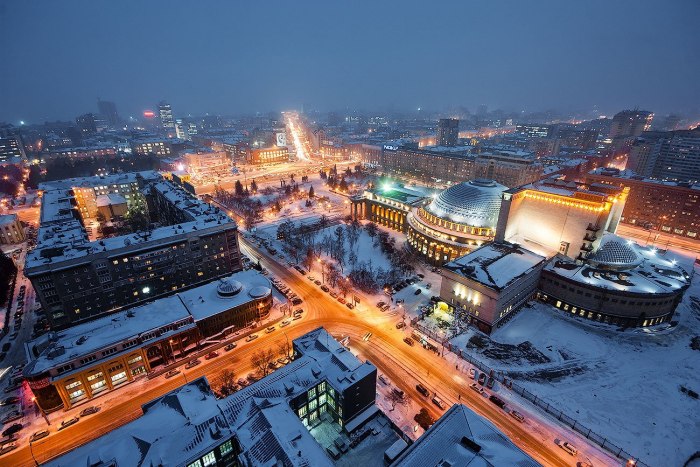 Новосибирск зима ночь