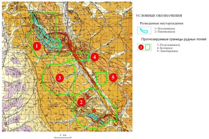 Геологическая карта Наталкинского месторождения