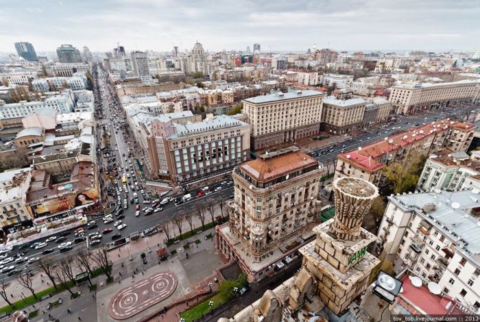Киев Центральная улица Крещатик
