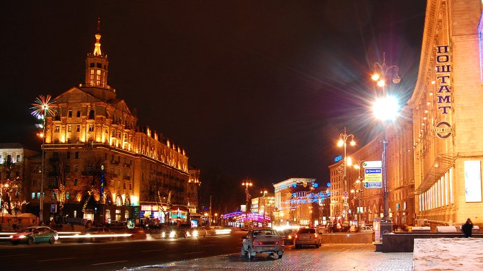 Киев Крещатик ночью