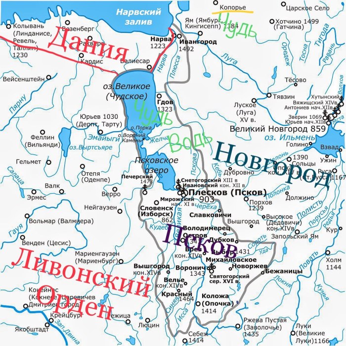 Чудь на карте древней Руси