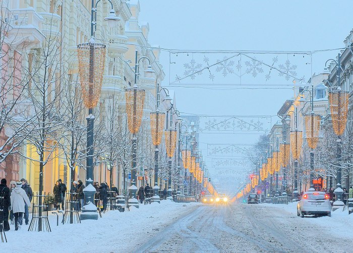 Литва Вильнюс зима