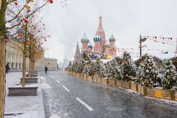 Зимняя Москва красная площадь
