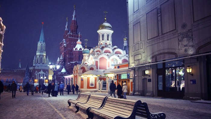Ночная Москва зимой