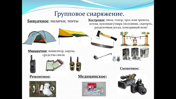 Групповое снаряжение для похода