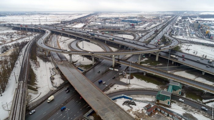 Съезд с м11 на Пулковское шоссе