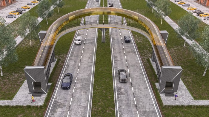 Пешеходный мост над дорогой