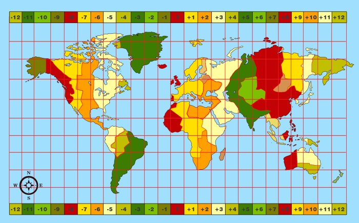 Карта часовых поясов GMT
