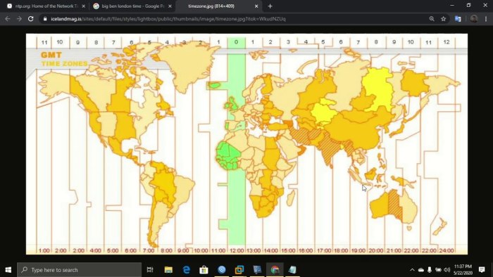 Карта часовых поясов GMT