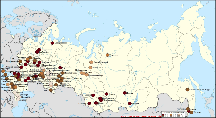 Города миллионеры России на карте 2021