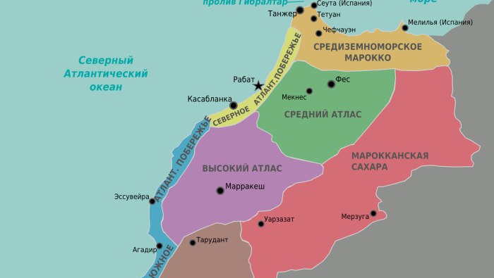 Марокко политическая карта