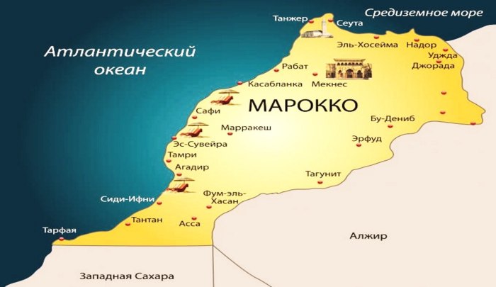 Королевство Марокко на карте