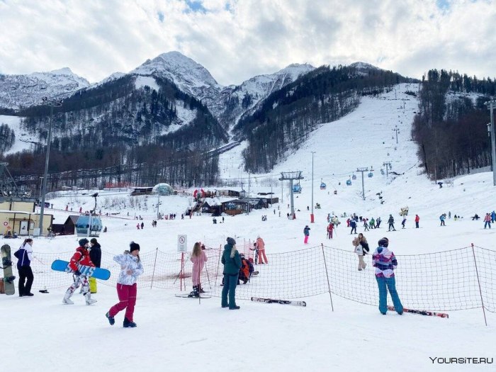 Поселок красная Поляна зимой