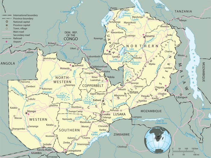 Замбия географическое положение