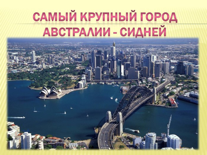 Крупнейшие города Австралии
