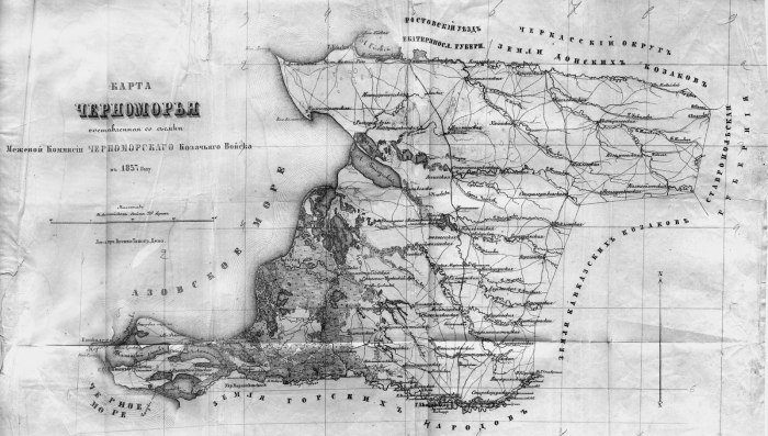 Карта Черноморского казачьего войска