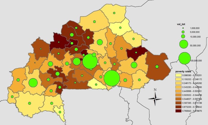 Буркина-Фасо население плотность карта