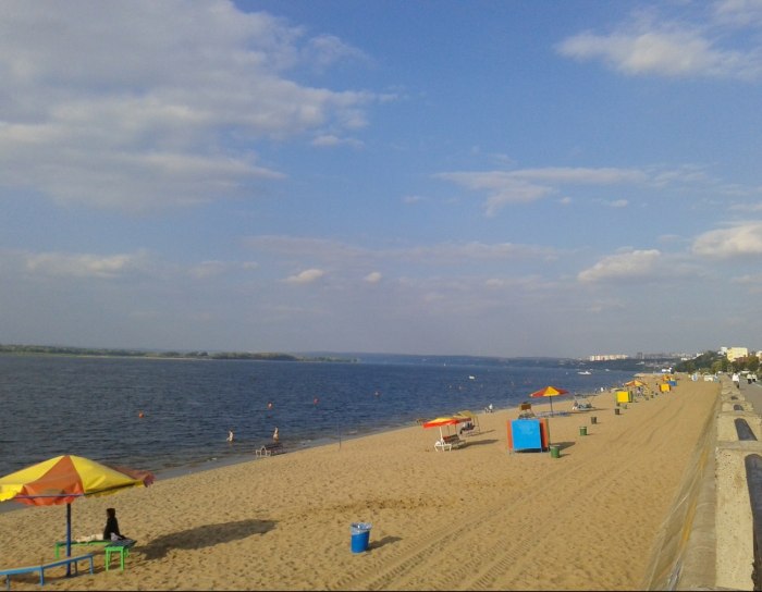 Волга река Самара пляж