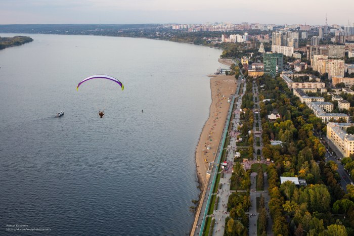 Волга река Самара пляж