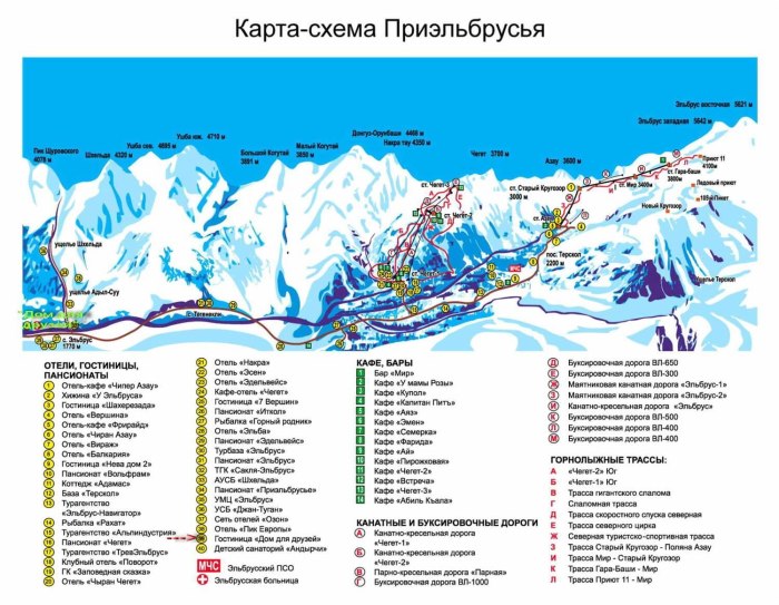 Чегет схема трасс