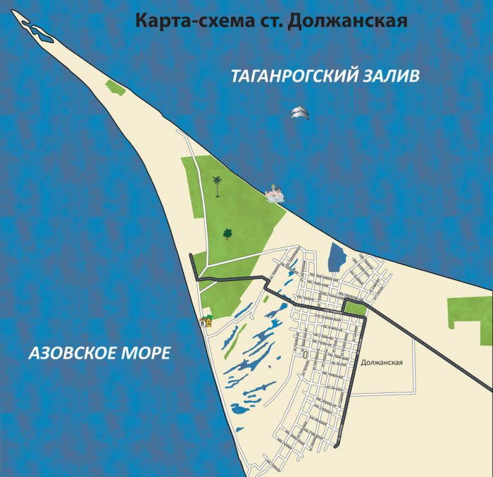 Ейск Должанская коса на карте