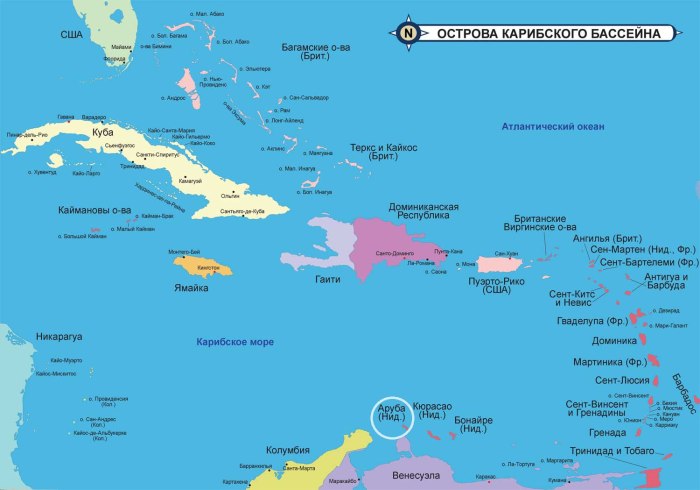 Остров Плимут в Карибском море на карте