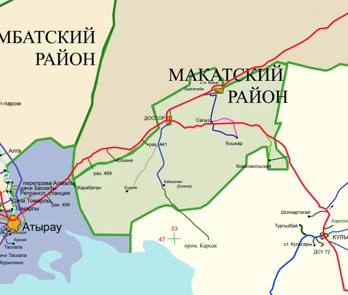 Доссор Казахстан на карте