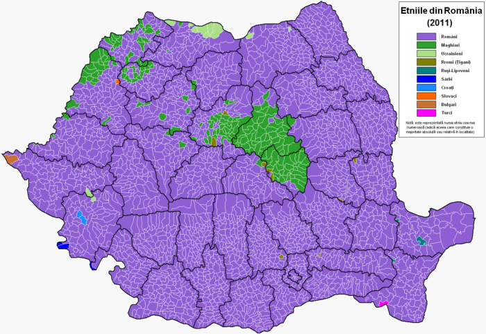 Этническая карта Румынии