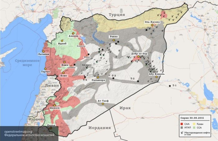 Гражданская война в Сирии карта
