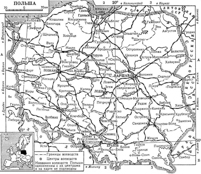 Карта Польши 1944