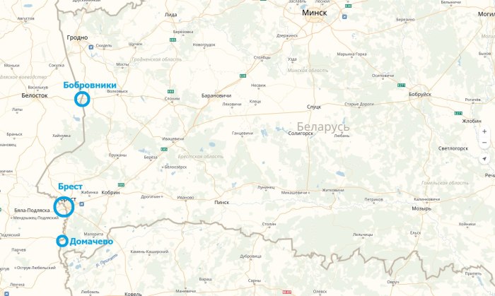 Граница Бобровники на карте
