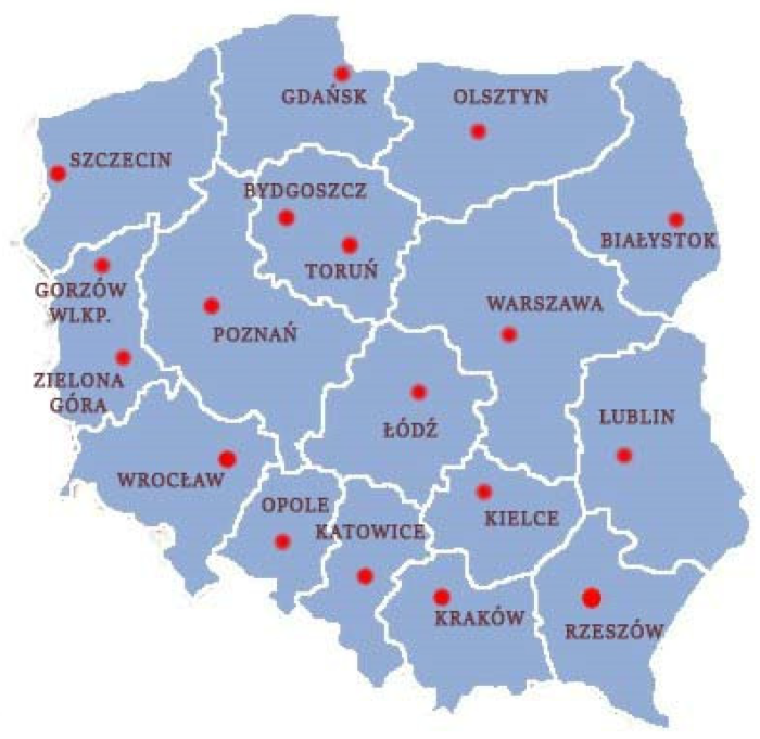Польша на карте