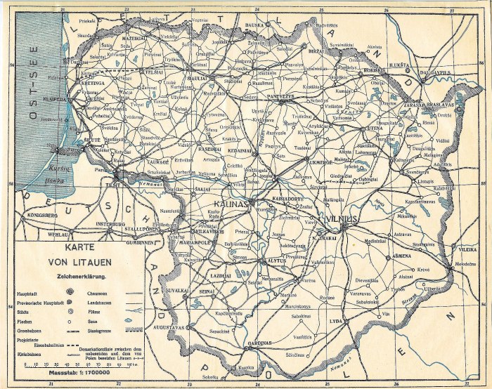 Карта литовской ССР В 1941 году