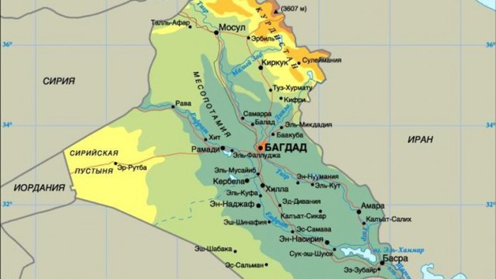 Киркук (Ирак) на карте мира