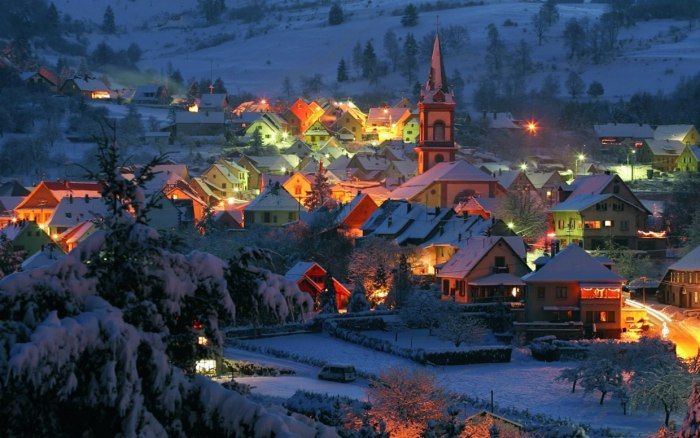 Alsace Франция зимой