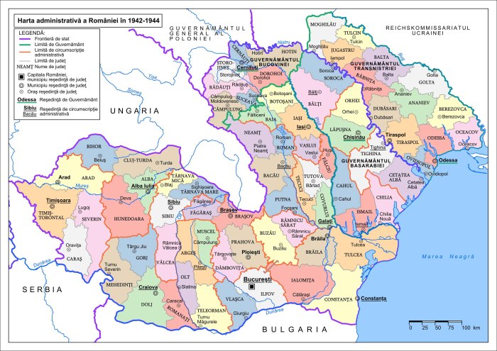 Карта Румынии 1944