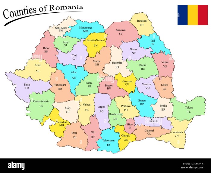 Административное деление Румынии карта