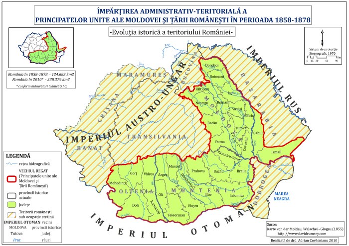 Map of Romania 1878