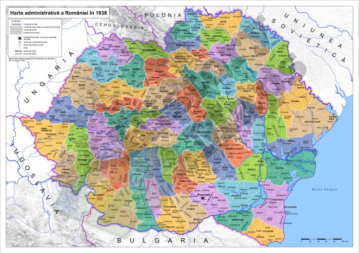 Карта Румынии 1938