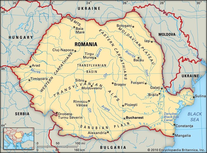 Романия на карте