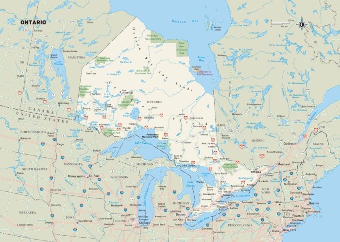 Ontario Canada на карте