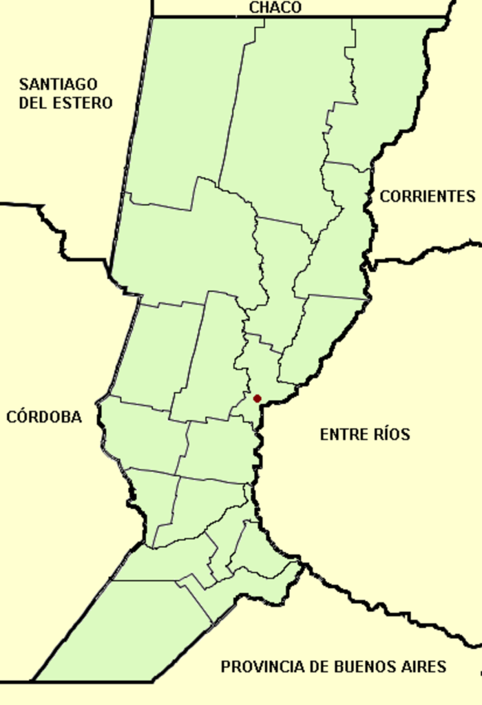 San Justo, Santa Fe на карте Аргентины