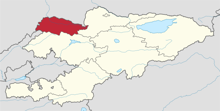 Карта Таласской области Киргизии