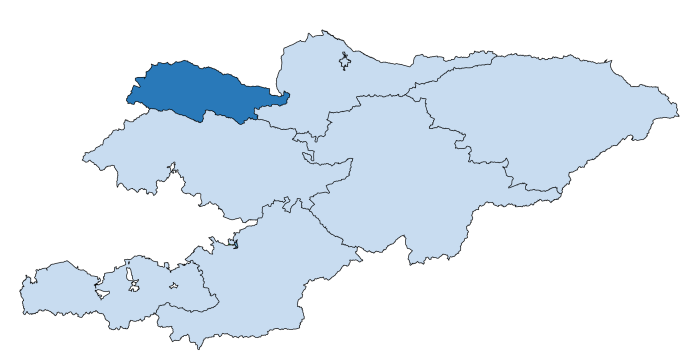 Карта Таласской области Кыргызстана