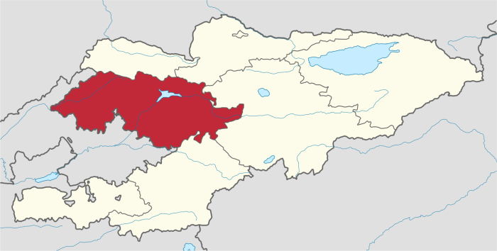 Джалал-Абадская область Кыргызстан на карте