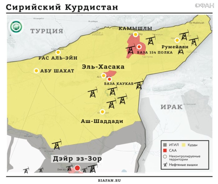 Провинция Хасака на карте Сирии