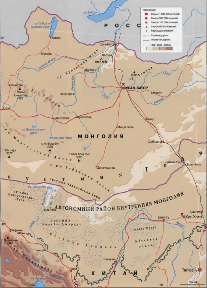 Джунгарская Гоби пустыня на карте